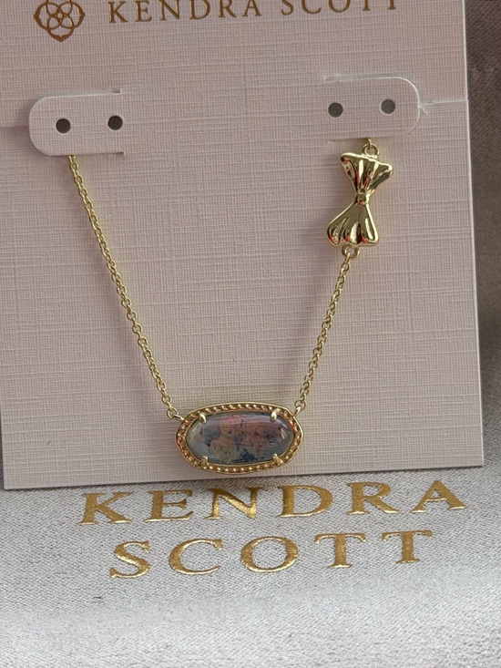 Kendra Scott Jewelry - Kendra Scott Gold-tone Necklace with Multicolor Oval Pendant